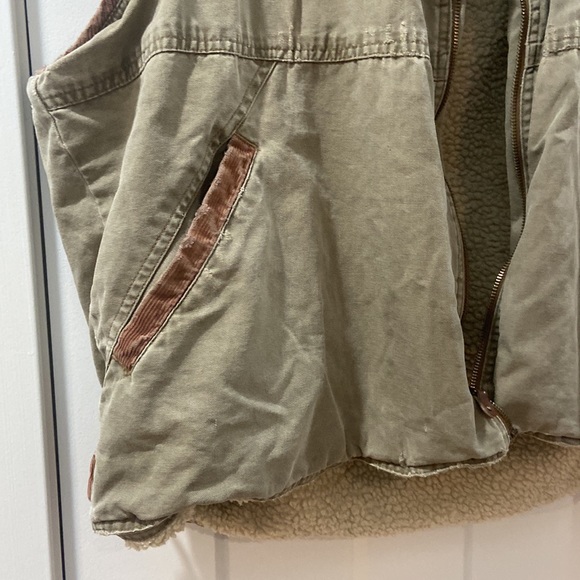 Wrangler Hero Vest Mens Green Aged Faded workforce Full Zip Sherpa Lined Sz 3XL - Picture 5 of 16